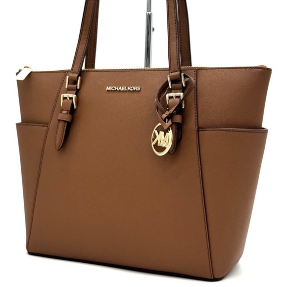 Michael Kors Large Charlotte TZ Tote Bag Luggage Brown - Picture 2 of 11